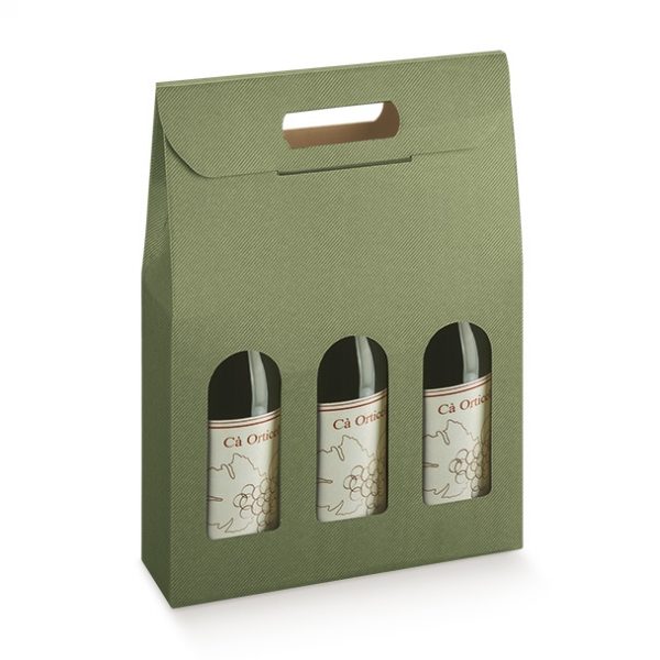 Carton 1, 2 & 3 bouteilles fenêtre verde