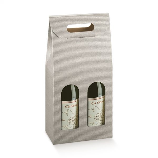Carton 1, 2 & 3 bouteilles fenêtre tortora gris