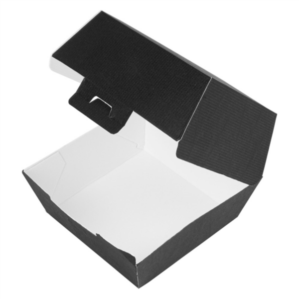 50 Boîtes Hamburger noir en carton nano-micro