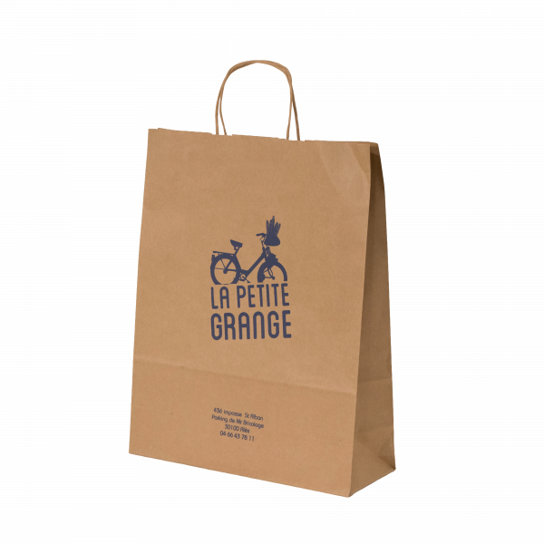 Devis cabas kraft poignée torsadée personnalisés (fabrication)