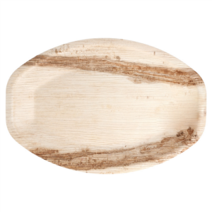 Assiettes ovales 33.7x23x2 cm en feuille de palmier