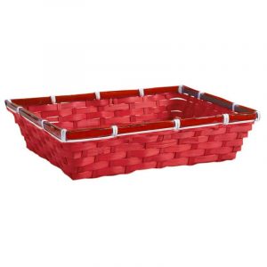Panier bambou rouge L 33 cm