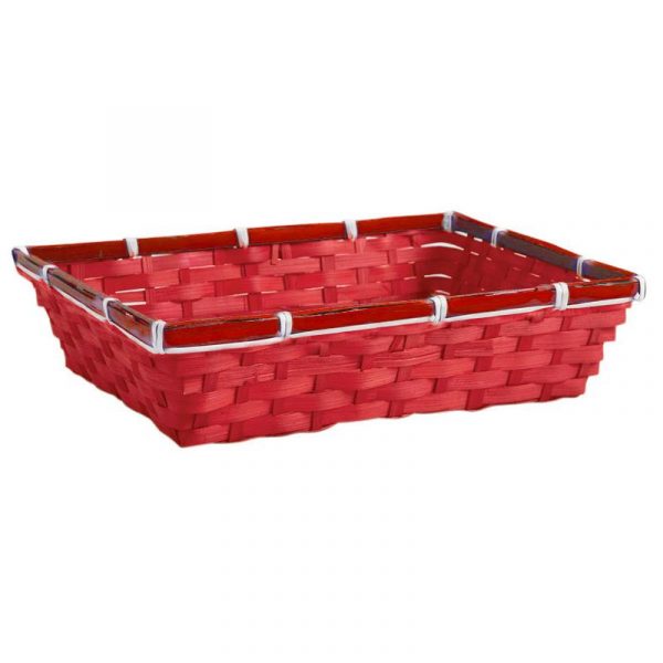 Panier bambou rouge L 33 cm