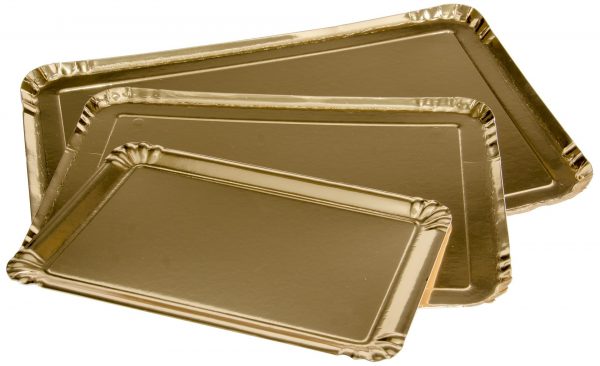 Plateau traiteur or / argent / noir