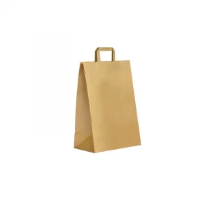 Cabas brun lisse poignée plate