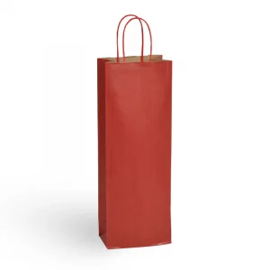sac kraft rouge 1 bouteille Cabas 1 & 2 bouteilles kraft rouge