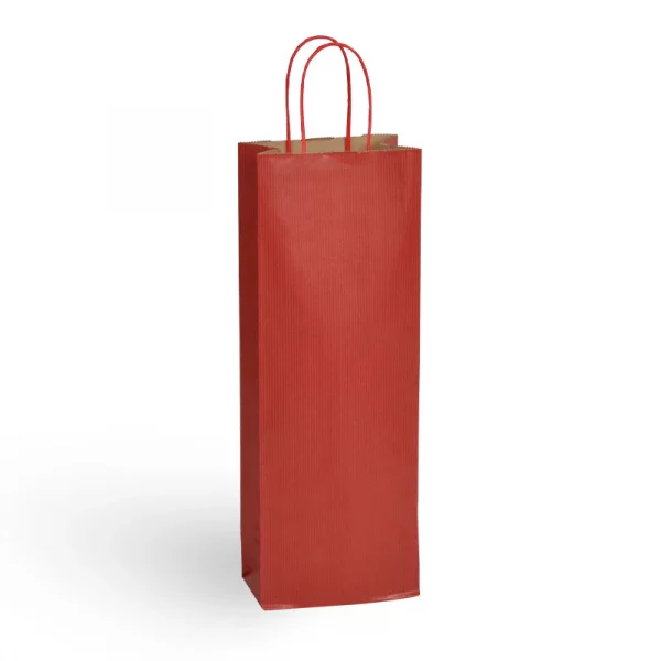 Cabas 1 & 2 bouteilles kraft rouge