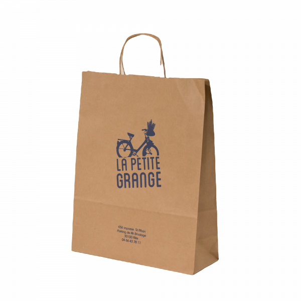 Devis cabas kraft poignée torsadée personnalisés (fabrication)