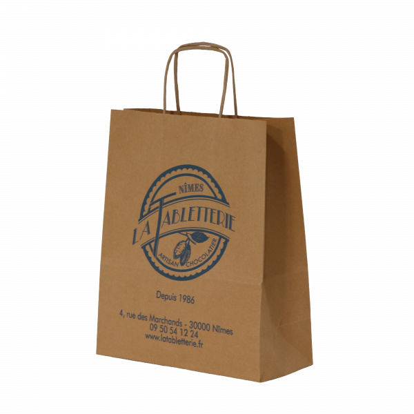 Devis cabas kraft poignée torsadée personnalisés (fabrication)