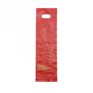 sac plastique 1 bouteille rouge décoré Sac plastique PDS 1 & 2 bouteilles rouge