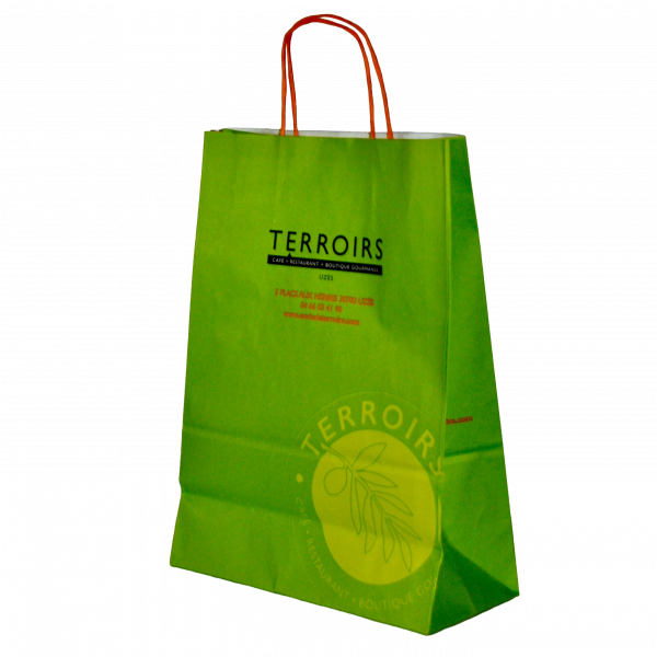 Devis cabas kraft poignée torsadée personnalisés (fabrication)